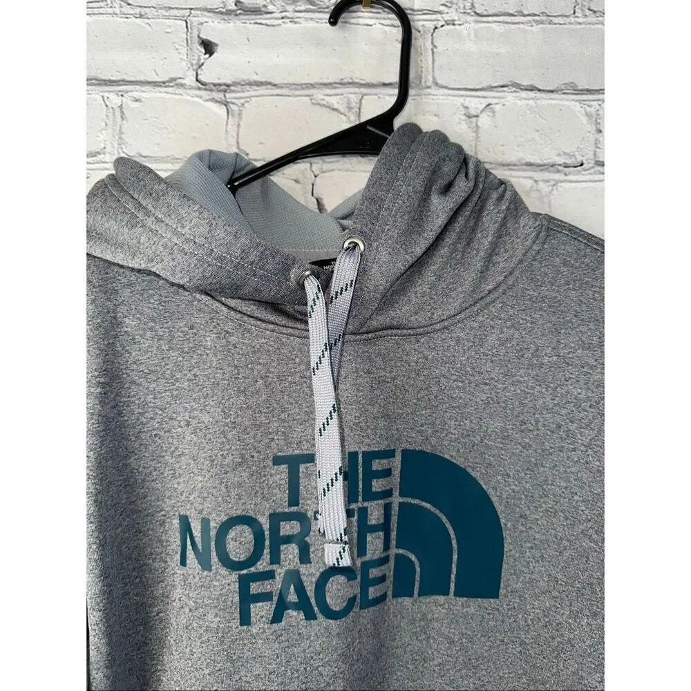 The North Face Half Dome Pullover Hoodie Men’s Medium Gray Teal Logo
